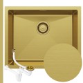 Zlew stalowy Steel SINK 55 złoty z syfonem