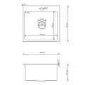 Rysunek techniczny zlewu stalowego Steel Sink 50