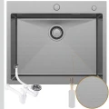 Zlew stalowy Steel SINK 65 inox z syfonem