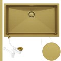 Zlew stalowy Steel SINK 75 złoty z syfonem