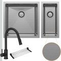 SINK25(inox) + SINK45 (inox) + TOPAZ NEW II czarna