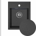 Zlew granitowy velto 1kbo grafitowy syfon srebrny manualny