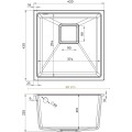 Zlewozmywak granitowy Argon 50 - rysunek techniczny