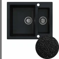 Czarny metalik zlew ferrum 5kbo syfon grafitowy manualny