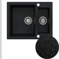 Czarny metalik zlew ferrum 5kbo syfon srebrny manualny