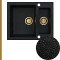Czarny metalik zlew ferrum 5kbo syfon złoty manualny