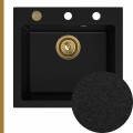 grafitowy-zlew-ferrum-1k50-syfon-złoty-automatyczny-z-pokrętłem.jpg