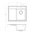 Rysunek techniczny - zlew granitowy STILO 1KKO L