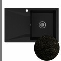 Zlew granitowy złoty metalik obsidian 1kdo syfon grafitowy manualny