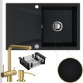 Czarny zlew OBSIDIAN 1KDO syfon srebrny automatyczny z przyciskiem złote akcesoria.jpg