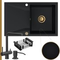Czarny zlew OBSIDIAN 1KDO syfon złoty automatyczny z przyciskiem karbon akcesoria.jpg
