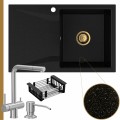 Złoty metalik zlew obsidian 1kdo syfon złoty manualny stalowe akcesoria