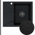 Zlew granitowy czarny metalik obsidian 1kdo syfon grafitowy manualny