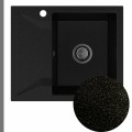 Zlew granitowy złoty metalik obsidian 1kko syfon grafitowy manualny