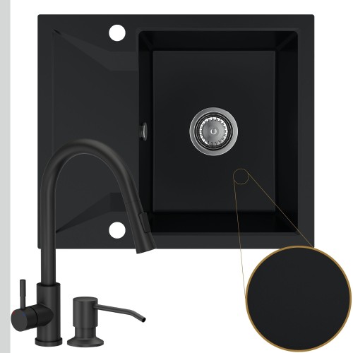 Zestaw funkcjonalna kuchnia obsidian 1kko bateria topaz new ii dozownik simple zdjęcie główne
