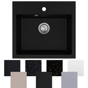 Zlewozmywak jednokomorowy granitowy 60 cm Sink Quality Ferrum 1K60 + syfon