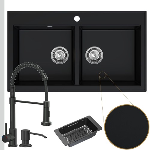 Zestaw kuchnia wszechstronna DUAL 2KBO, syfon, SALVIA, SIMPLE II, wkładka ociekowa