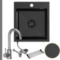 Zlew stalowy spawany PVD gun metal Cole 90 bateria stalowa