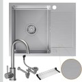 Zlew stalowy spawany inox Cole 116 z ociekaczem bateria stalowa
