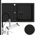 Grafitowy zlew NATALIE syfon black matt automatyczny z pokrętłem srebrne akcesoria.jpg