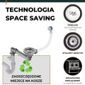 Manualny srebrny syfon space saving