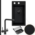 Zlewozmywak granitowy czarny TOMMY syfon black matt manualny bateria karbon.jpg