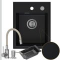Zlew granitowy czarny Velto 1KBO syfon srebrny automatyczny z pokrętlem bateria Megan beżowa dozownik wkładka ociekowa.jpg