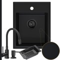 Zlew granitowy czarny Velto 1KBO syfon black matt manualny bateria Megan gun metal dozownik wkładka ociekowa.jpg
