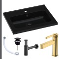 Umywalka czarna ARA 60 czarny korek klik klak syfon ozdobny czarny mat przelewka srebrna bateria złota.jpg