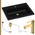 Umywalka czarna ARA 60 złoty korek klik klak syfon przyścienny przelewka czarna bateria złota.jpg