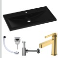 Umywalka czarna Mala srebrny korek klik klak syfon ozdobny przelewka czarna bateria złota.jpg