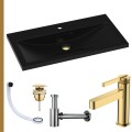 Umywalka czarna Mala złoty korek klik klak syfon ozdobny przelewka czarna bateria złota.jpg