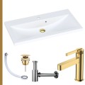 Umywalka Mala złoty korek klik klak syfon ozdobny przelewka biała bateria złota.jpg