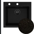 Złoty metalik zlew FERRUM 1K50 syfon black matt manualny