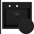 Grafitowy zlew FERRUM 1K60 syfon black matt manualny