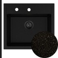 Złoty metalik zlew FERRUM 1K60 syfon black matt manualny