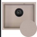 Beżowy zlew CRYPTON 55 syfon black matt