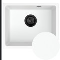 Biały zlew CRYPTON 55 syfon black matt