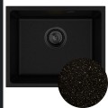 Złoty metalik zlew CRYPTON 55 syfon black matt