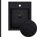 Zlew granitowy velto 1kbo czarny metalik syfon black matt manualny