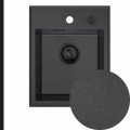 Zlew granitowy velto 1kbo grafitowy syfon black matt automatyczny z pokrętłem