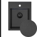 Zlew granitowy velto 1kbo grafitowy syfon black matt manualny