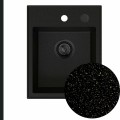 Zlew granitowy velto 1kbo złoty metalik syfon black matt automatyczny z pokrętłem