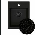 Zlew granitowy velto 1kbo złoty metalik syfon black matt manualny