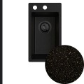 Zlewozmywak granitowy złoty metalik TOMMY syfon black matt manualny