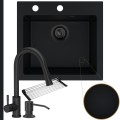 Czarny zlew FERRUM 1K50 syfon black matt manualny czarne akcesoria.jpg