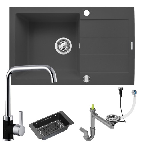 Zestaw - Zlew SPARTA PLUS + Bateria Silvio duo + Wkładka regulowana  .jpg