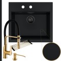 Czarny zlew SINK 60 syfon black matt manualny złote akcesoria.jpg