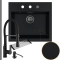Czarny zlew SINK 60 syfon grafitowy automatyczny z pokrętłem czarne akcesoria.jpg