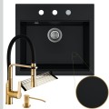 Czarny zlew SINK 60 syfon srebrny automatyczny z przyciskiem złote akcesoria.jpg
